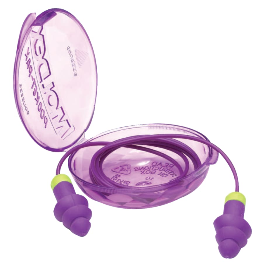 (image for) Moldex Rockets Reusable Earplug, TPE, Cord, Reusable Pocket-Pak Storage, Pack of 50