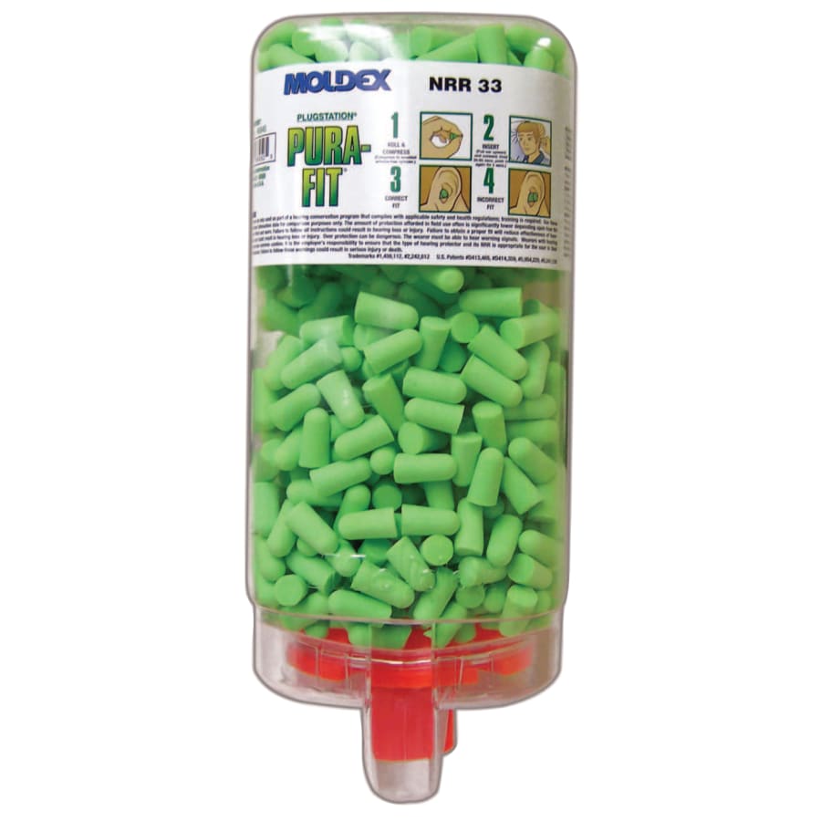 (image for) Moldex PlugStation Earplug Dispenser, Foam Earplugs, Bright Green, Pack of 500