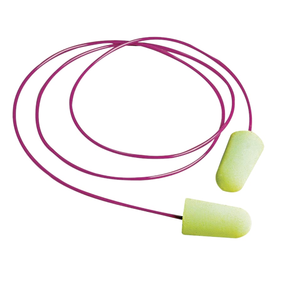 (image for) Moldex Pura-Fit Foam Earplugs, Foam, Bright Green, Corded, Pack of 100