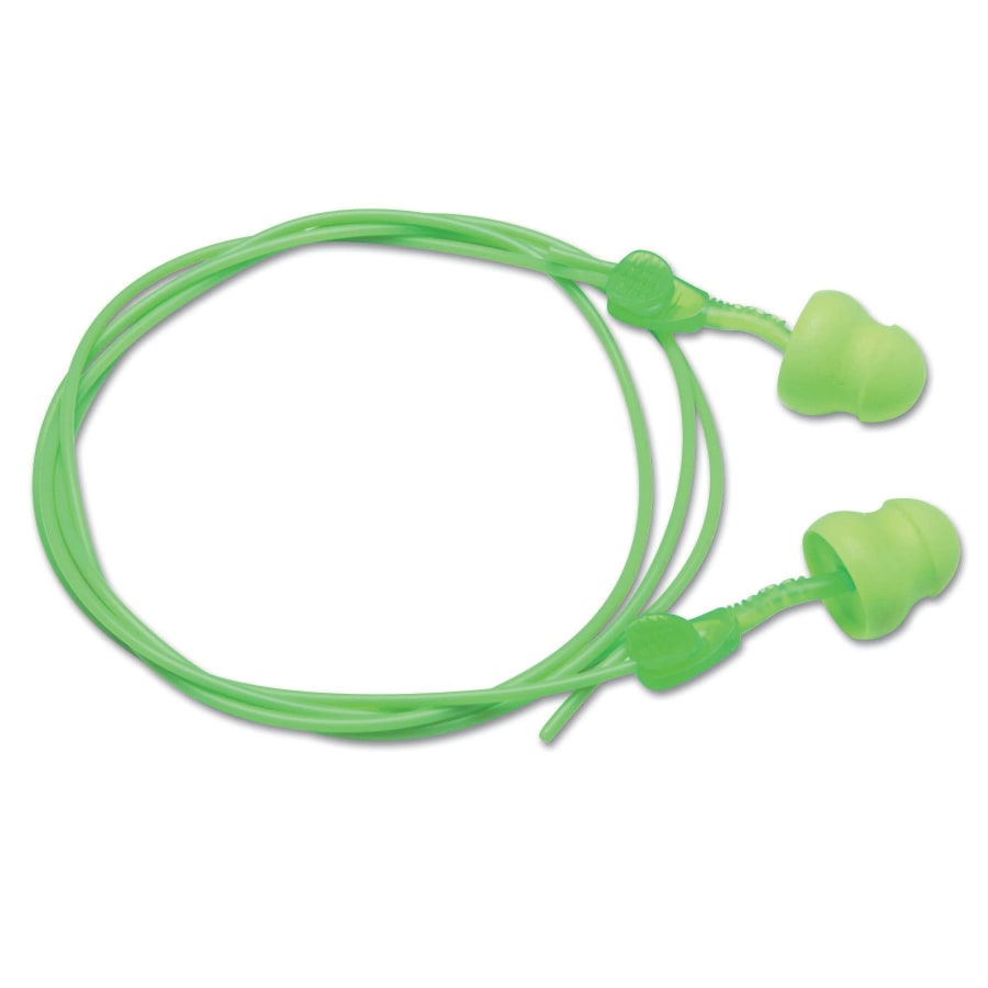 (image for) Moldex Glide Foam No Roll Twist-In Earplugs, Green, Corded, Pack of 100