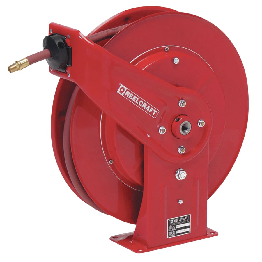 (image for) Reelcraft Heavy Duty Spring Retractable Hose Reel, 3/8 in x 50 ft