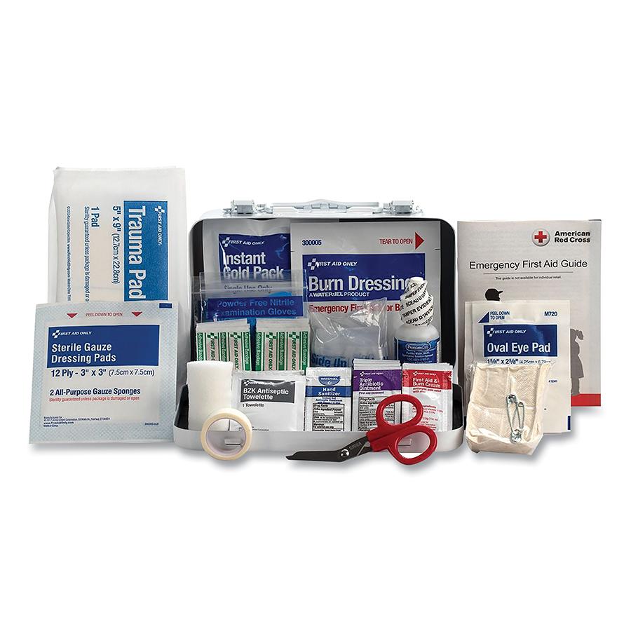 (image for) First Aid Only 10 Person ANSI A First Aid Kit, General Purpose/ Industrial, Metal, Portable