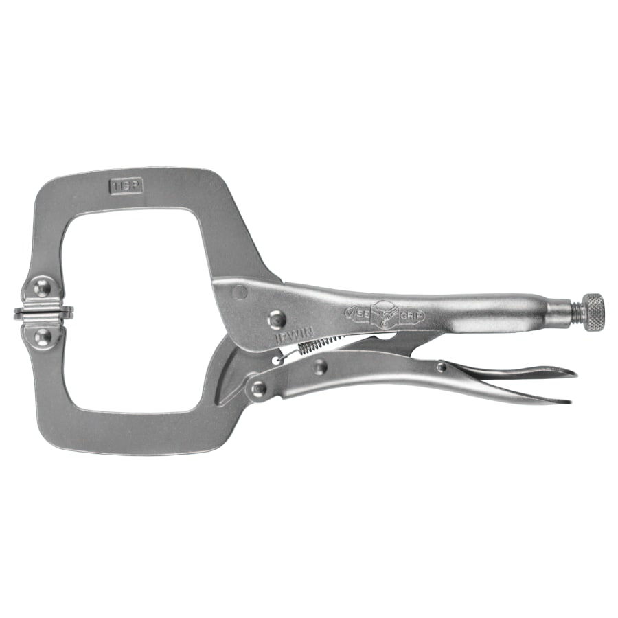 (image for) Irwin VISE-GRIP Locking C-Clamps with Swivel Pads, Jaw Opens to 3-7/8 in, 11 in Long