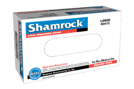 (image for) Shamrock Large Powder Free Industrial Latex Gloves, case of 1000