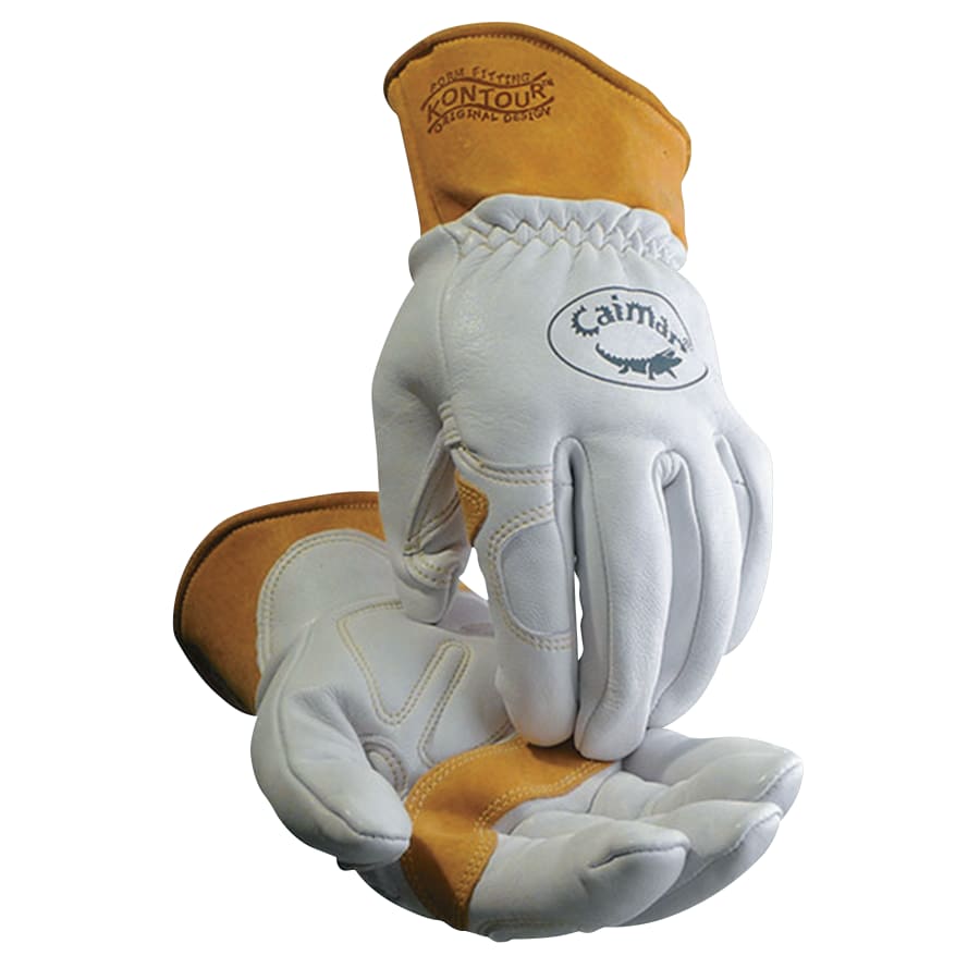 (image for) Caiman 1871 Multi-Task Gloves, Boarhide/Goat/Ovis-Hide Leather, Large, White/Tan