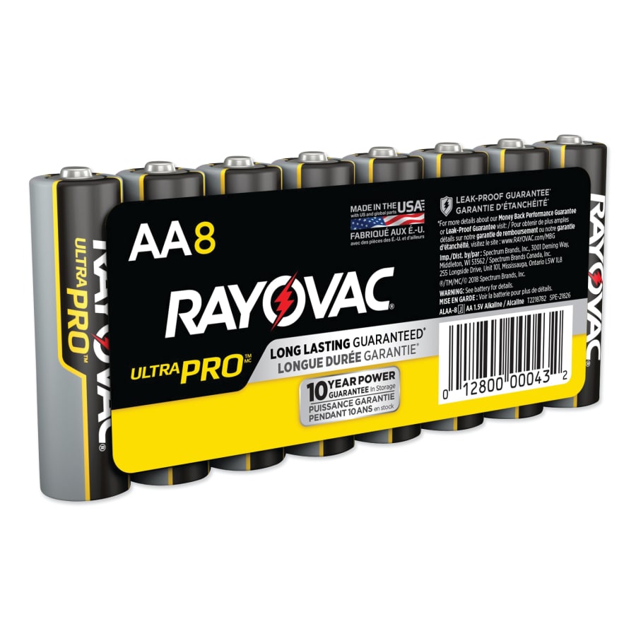 (image for) Rayovac Ultra Pro Alkaline Battery, 1.5V, AA, Shrink Pack, Pack of 8