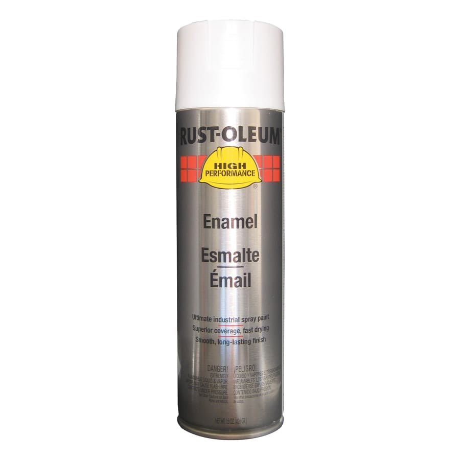 (image for) Rust-Oleum High Performance V2100 System Enamel Spray Paint, 15 oz, Flat Finish, White, Case of 6