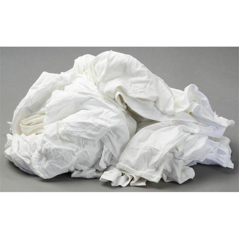 (image for) Premium White T Shirt Rags, 25 lbs bales, pallet of 50