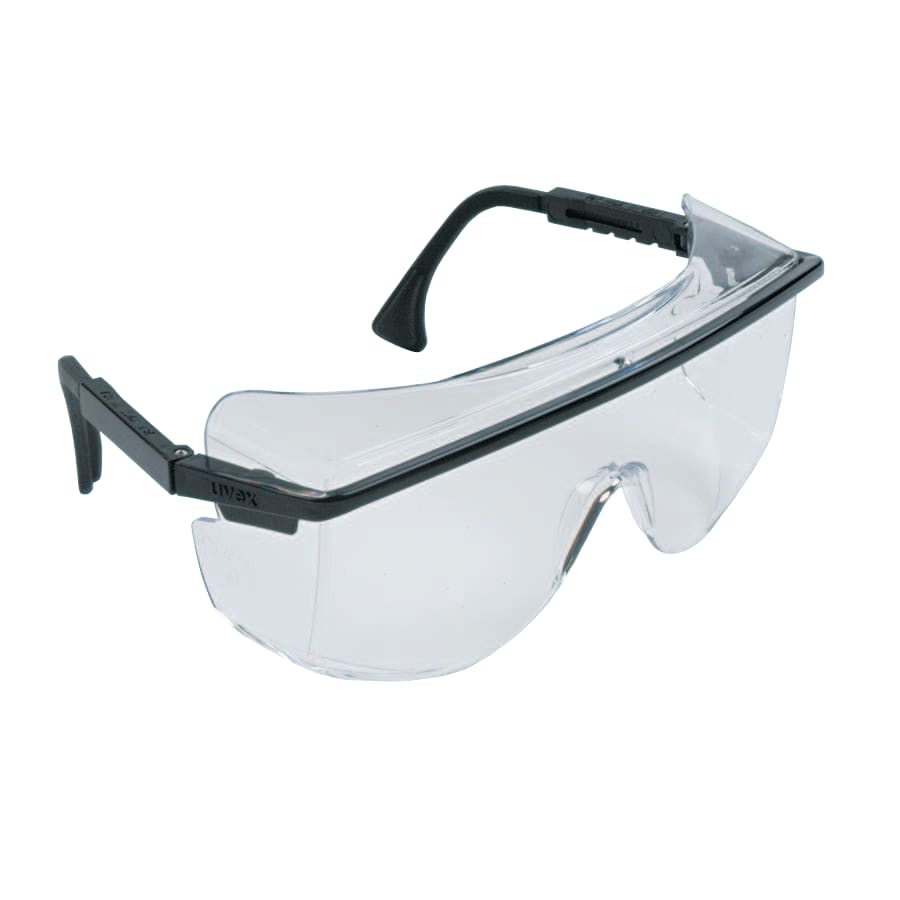 (image for) Honeywell Uvex Astrospec OTG 3001 Eyewear, Clear Lens, Anti-Scratch, Black Frame