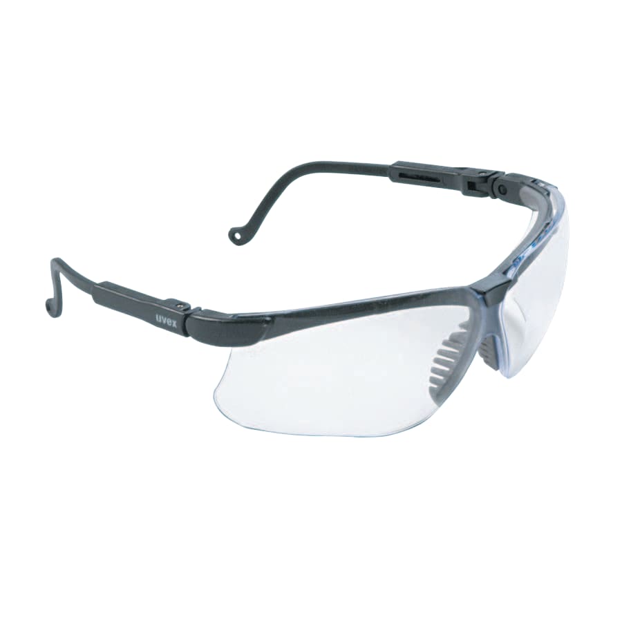 (image for) Honeywell Uvex Genesis Eyewear, Clear Lens, Polycarbonate, HydroShield Anti-Fog, Black Frame