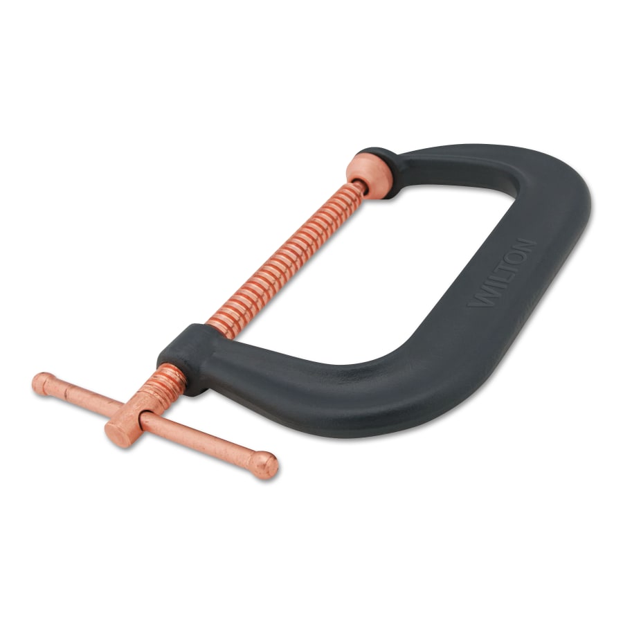 (image for) Wilton Spark-Duty 400P/400CS Hi-Vis C-Clamp, Sliding Pin, 4-1/8 in Throat Depth, Gray, 0 in to 6-1/16 in Opening