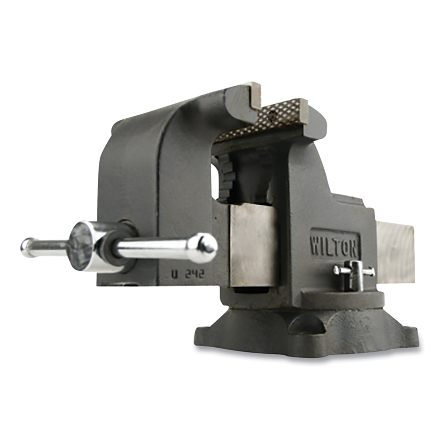 (image for) Wilton Shop Bench Vise, 6 in Jaw Width, 3-1/2 in Throat Depth, Swivel Base