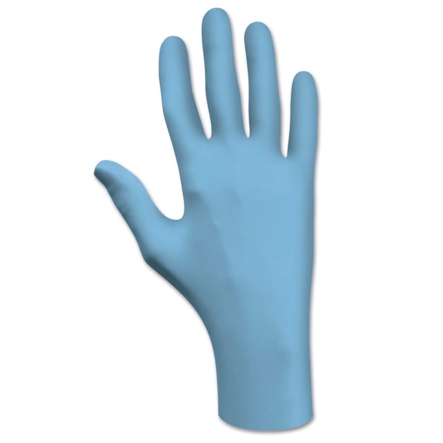 (image for) Showa 7500 Series Nitrile Disposable Gloves, Rolled Cuff, Large, Blue, 4 mil, DI/100