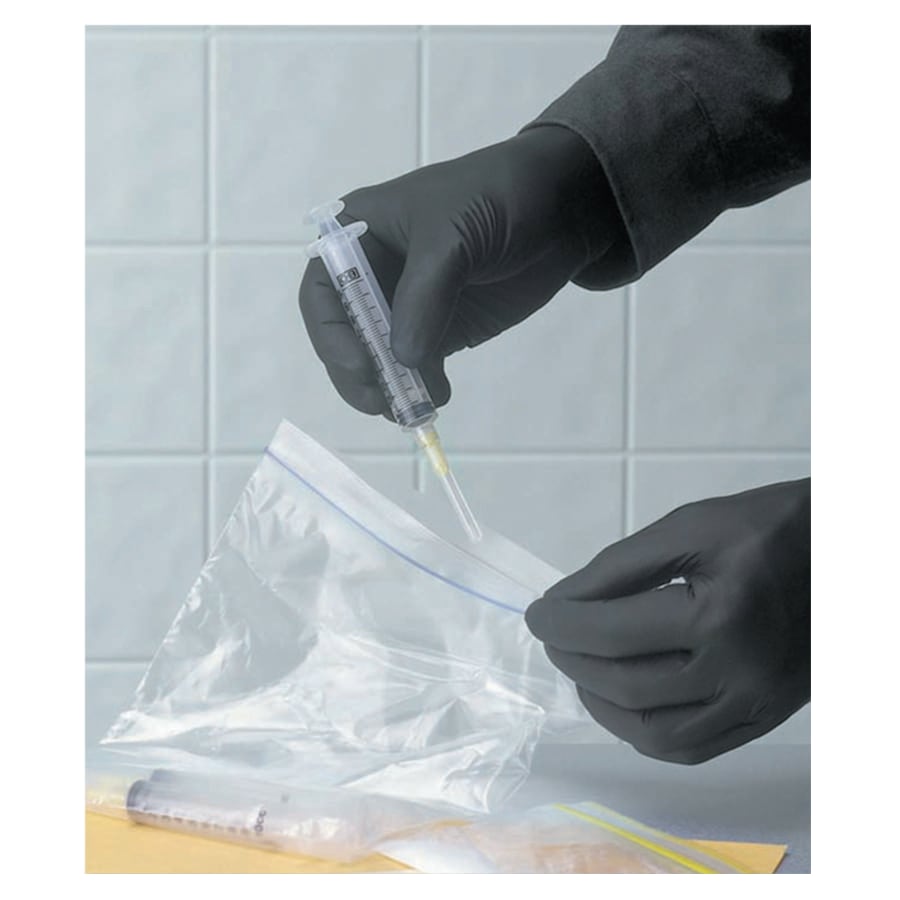 (image for) Showa 7700 Series Nitrile Gloves, Rolled Cuff, Medium, Black