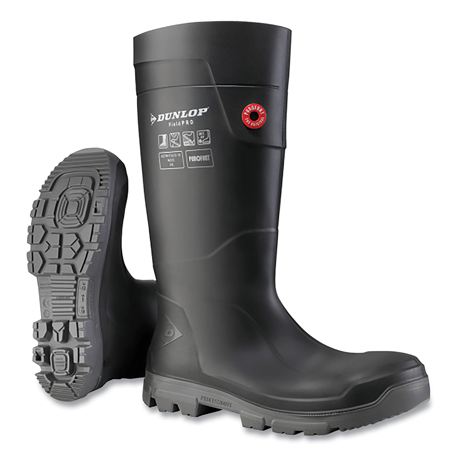 (image for) Dunlop Purofort Fieldpro Full Safety Boots, Size 10, Charcoal/Grey