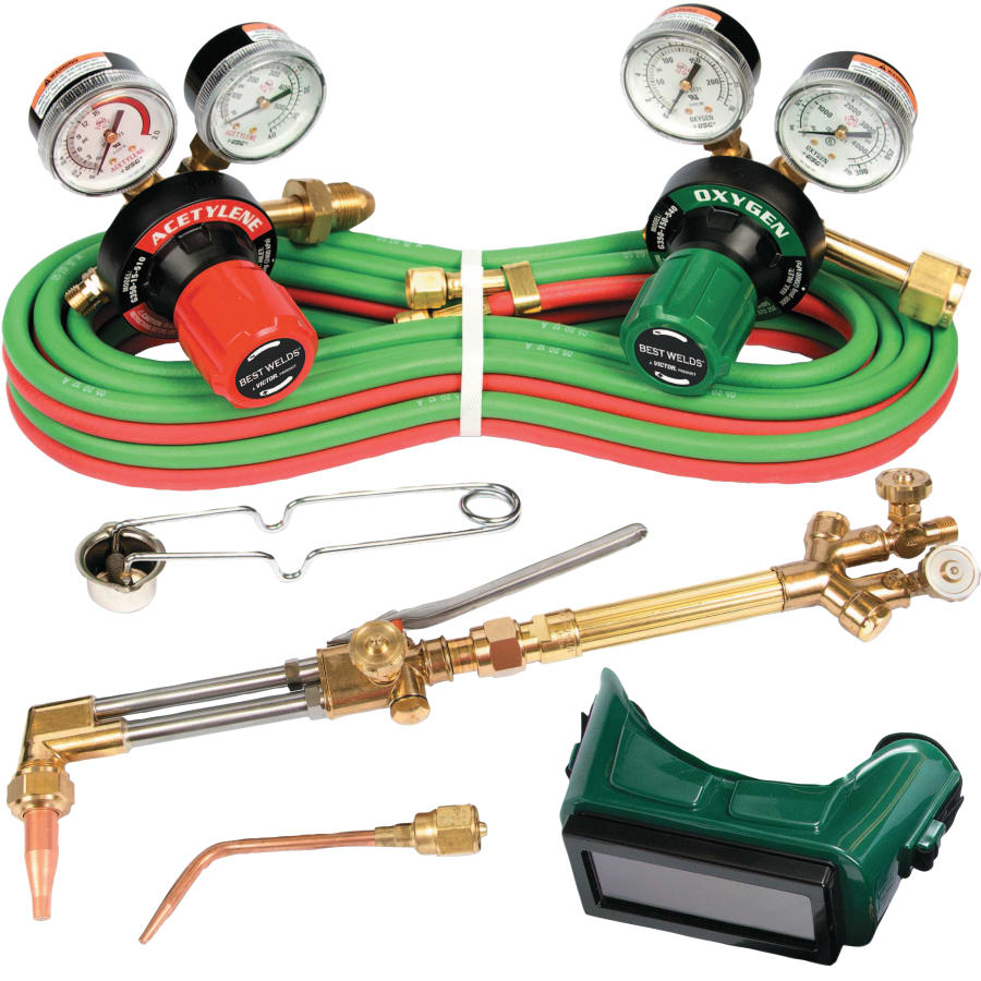 (image for) Best Welds G350 Series Cutting and Welding Outfit, 3/8 in to 6 in, Cutting Cap, Deluxe