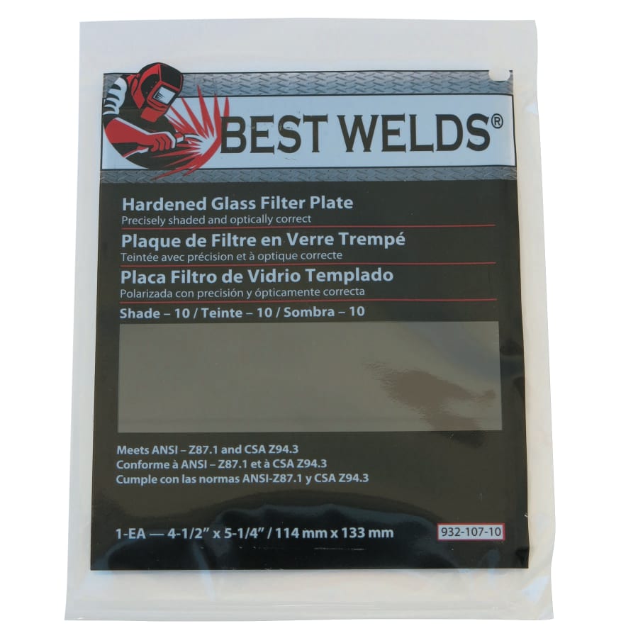(image for) Best Welds Glass Filter Plate, Shade 10, 4-1/2 in x 5-1/4 in, Green