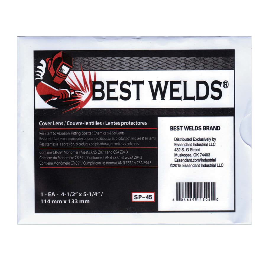 (image for) Best Welds Cover Lens, Scratch/Static Resistant, 5-1/4 in x 4-1/2 in, CR-39 Plastic
