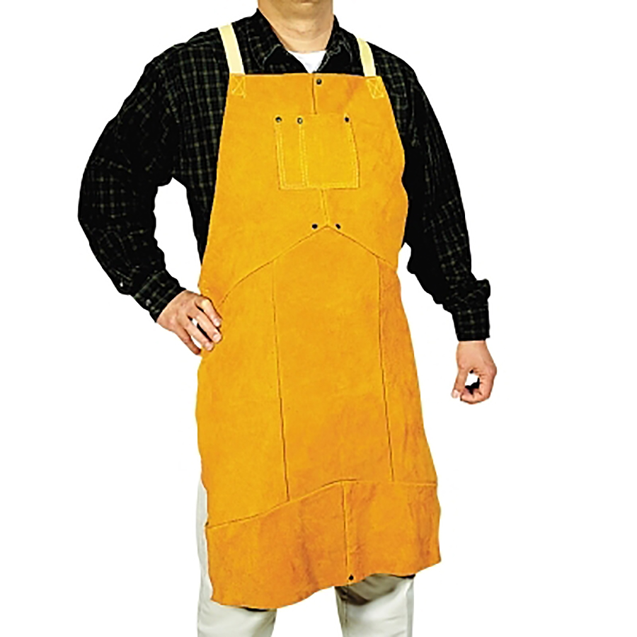 (image for) Best Welds Select Split Cowhide Leather Bib Apron, 24 in W x 36 in L, Golden Brown