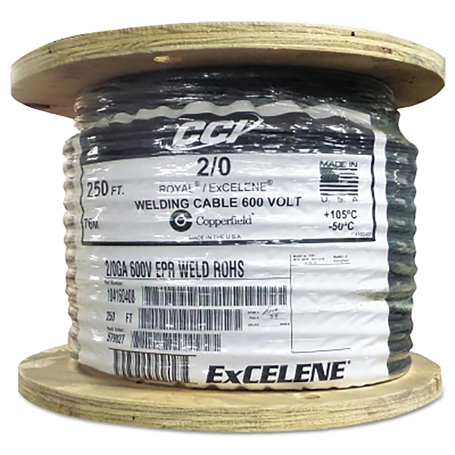 (image for) Best Welds Welding Cable, 2/0 AWG, 250 ft Reel, Black
