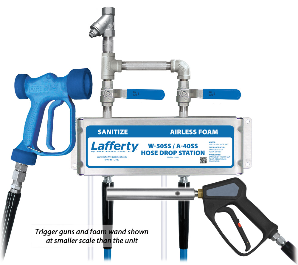 (image for) Lafferty W-50SS Sanitize / A-40SS Airless Foam Hose Drop Station
