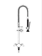 (image for) CMA Dishmachines Fisher Pre-Rinse single deck dual control valve and wall bracket - 20412.00