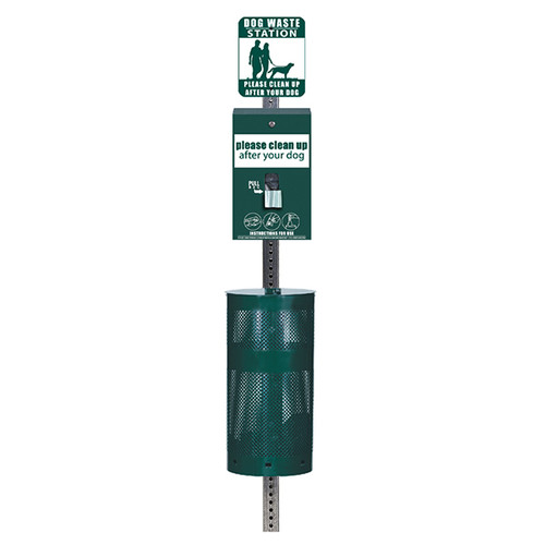 (image for) Standard Dog Waste Station, ONEpul Header Bag, Round Can (Most Popular), Green