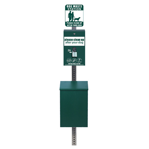 (image for) Standard Dog Waste Station, ONEpul Header Bag, Square Can, Green