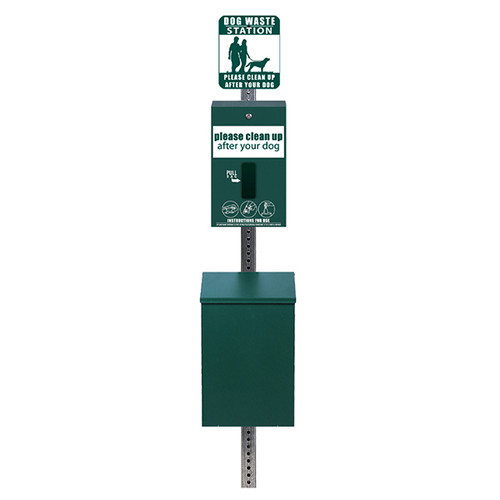 (image for) Standard Dog Waste Station, MittN Bag, Square Can, Green