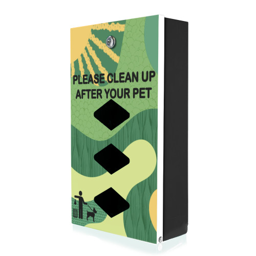 (image for) Green Land Abstract Designer Dog Waste Station, Dispenser Only, Roll Bag, Black