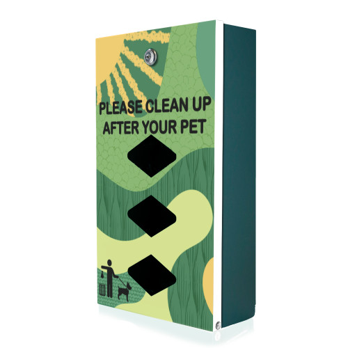 (image for) Green Land Abstract Designer Dog Waste Station, Dispenser Only, Roll Bag, Green