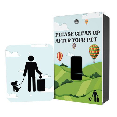 (image for) Hot Air Balloon Designer Dog Waste Starter Station, MittN Header Bag, Black