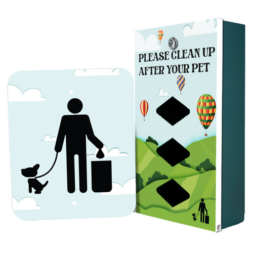 (image for) Hot Air Balloon Designer Dog Waste Starter Station, Roll Bag, Green