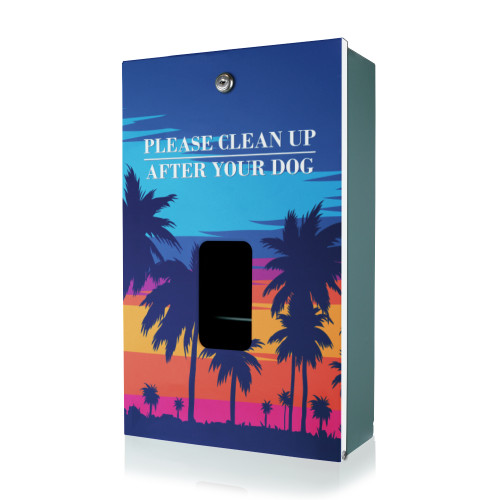 (image for) Sunset Palms Designer Dog Waste Station, Dispenser Only, MittN Header Bag, Green