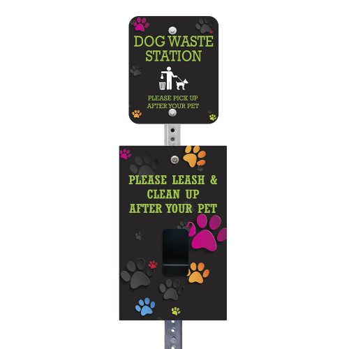 (image for) Colorful Paws Designer Dog Waste Mini Station, MittN Header Bag, Black