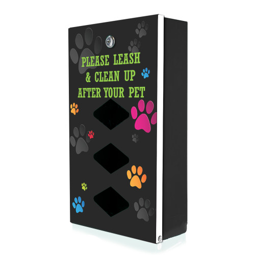 (image for) Colorful Paws Designer Dog Waste Station, Dispenser Only, Roll Bag, Black