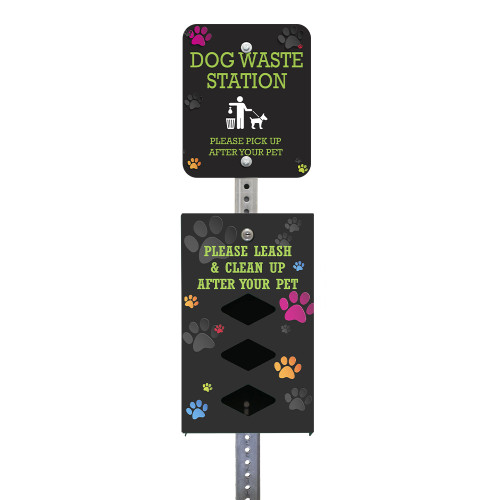 (image for) Colorful Paws Designer Dog Waste Mini Station, Roll Bag, Black