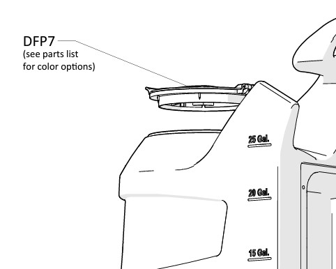 (image for) 9.DFP7.C.BL 7 INCH FILL CAP POLYPROPYLENE