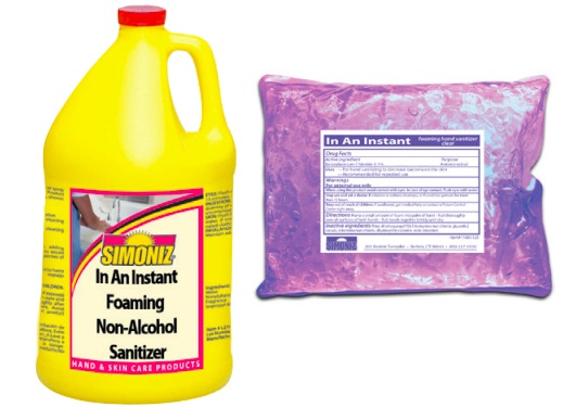 (image for) Simoniz In an Instant Non-Alcohol Foam Sanitizer, 4 gal case
