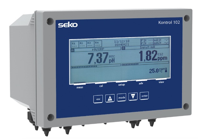 (image for) SEKO Kontrol 102, K102 EC-Cond Input-mA, Double-parameter water-treatment controller