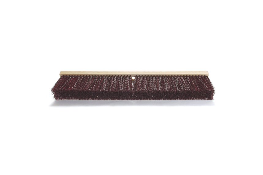 (image for) Wood 3"x36" Wood Block Maroon Poly Crimped Bristle Push Broom, case of 6
