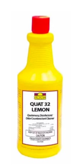 (image for) Simoniz Quat 32 Lemon, Hospital Disinfectant, case of 12 x 32 oz