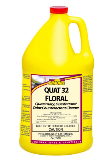 (image for) Simoniz Quat 32 Floral, Hospital Disinfectant, 4 gal case