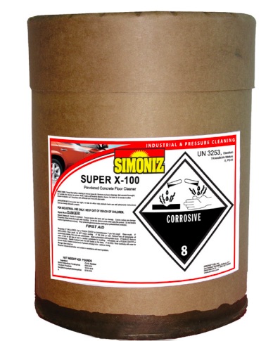 (image for) Simoniz Super X-100, Concrete Floor Cleaner, 420 lb fiber drum