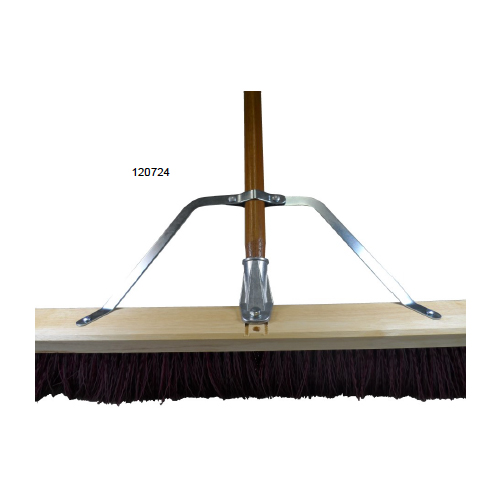 (image for) 24" Assembled Maroon Push Broom - Brace - & Bolt-On Handle, case of 4
