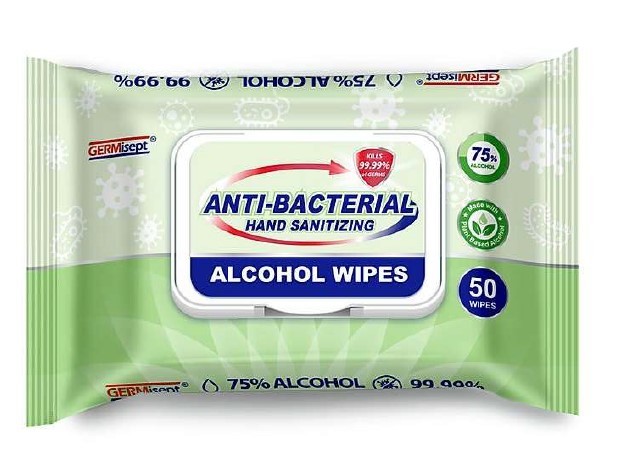 (image for) Germisept Hand Sanitizing Wipes 75% Alcohol, Case of 24 packs
