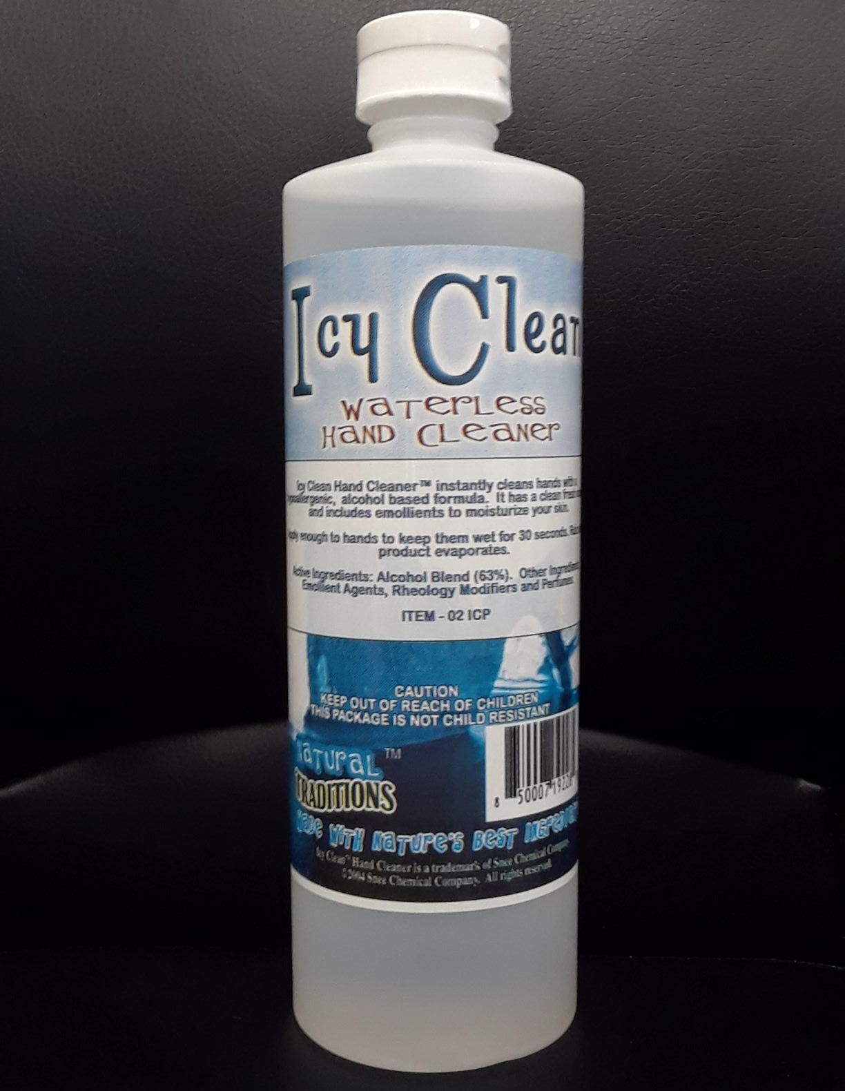 (image for) Icy Clean 63% Alcohol Waterless Hand Cleaner, Case of 16, 16 oz Bottles