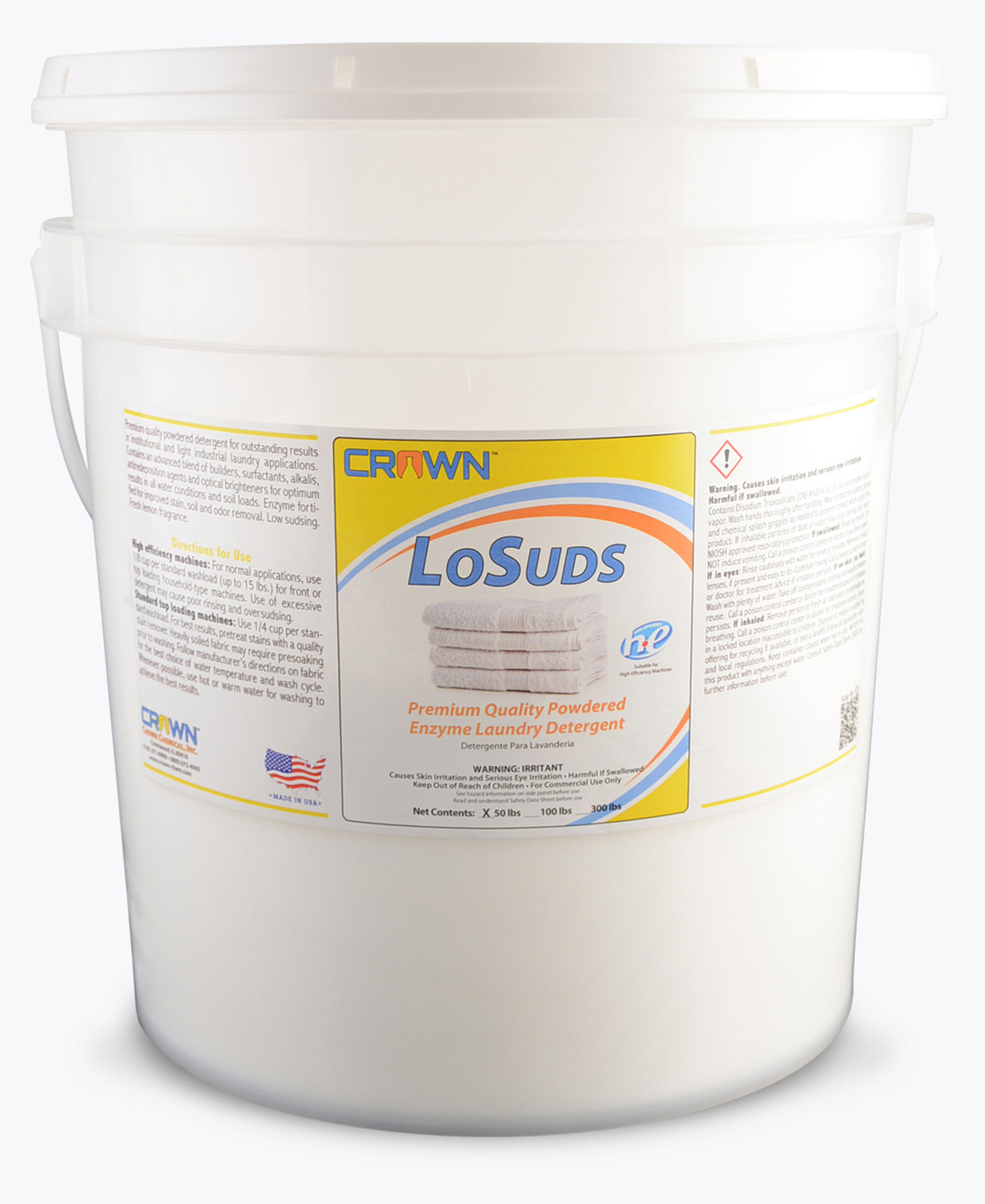 (image for) Losuds- Powdered Phosphate, Enzyme Laundry Detergent, 25 lbs pail